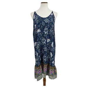 Women's Tank Top Dress XL Cupshe Blue Floral sundress